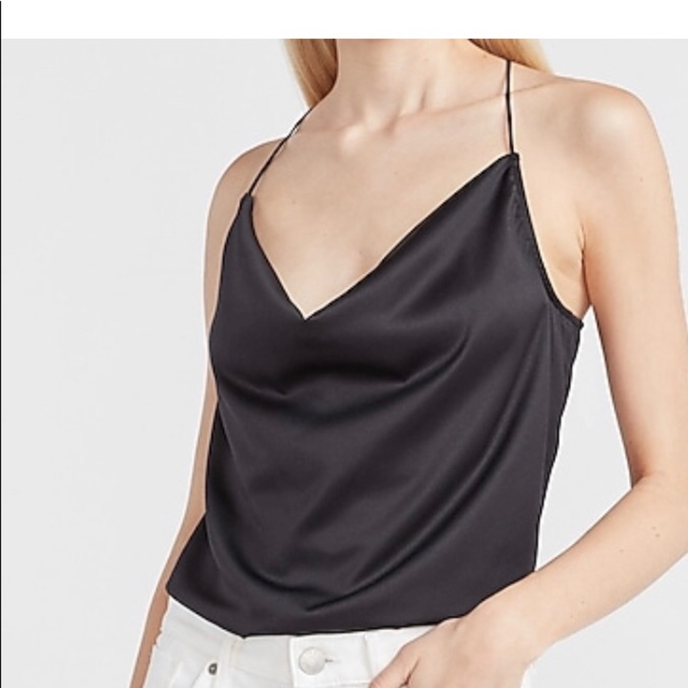 Black satin cami